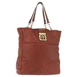 Chloé Sac Tote en Cuir Marron Doré Auth bs29573