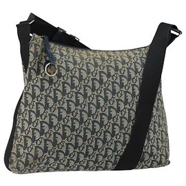 Borsa a Spalla in Tela Trotter Christian Dior Blu Auth 152007
