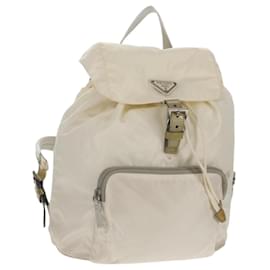 PRADA Rucksack aus Nylon Weiß Silber Authentisch 149274 - Prada