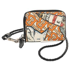 Portamonete Burberry in PVC beige argento Auth 150901M