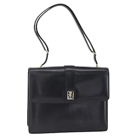 Autre Marque Borsa a spalla in pelle nera e oro Nova Check di Burberrys Auth bs30769