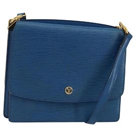 LOUIS VUITTON Bolsa de Hombro Epi Grenel Azul M52362 LV Auth ep11728
