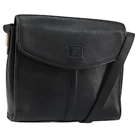 Autre Marque Borsa a Spalla Burberrys in Pelle Nera e Oro Auth ep11023