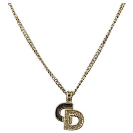 Collana Christian Dior metallo oro Auth sw1633