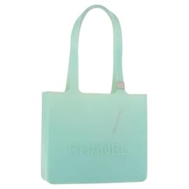 Chanel Borsa Tote in gomma blu turchese CC Auth BA6869