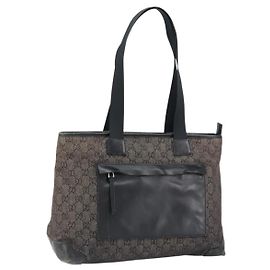 Borsa a Spalla GG Canvas Gucci Nera Argento 34339 Auth 148680