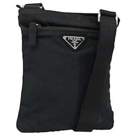 PRADA Shoulder Bag Nylon Black Silver Auth 153208 - Prada