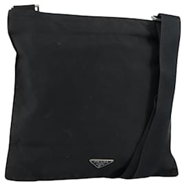 PRADA Borsa a mano in nylon nero argento autentica 153120