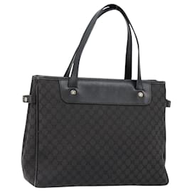 Céline Borsa a mano in tela Macadam CELINE Nero Argento Auth ep11378