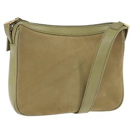 Borsa a Spalla GUCCI in Pelle Scamosciata Verde Oro Auth BA7108