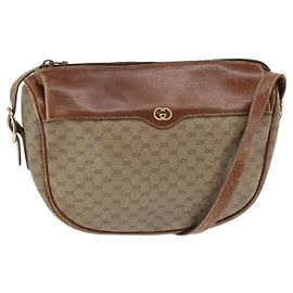 Gucci Borsa a Spalla Micro GG Supreme PVC Beige Oro 001 984 4001 Auth SW1700