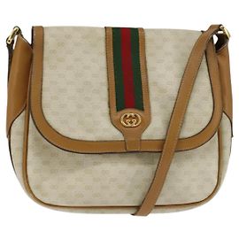 Borsa Sherry Line in PVC Beige Micro GG Supreme Web di GUCCI 001 115 0914 Auth ar13755