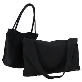 Autre Marque BOTTEGA VENETA Borsa a Mano Nylon Satin 2 Set Nero Auth bs30819