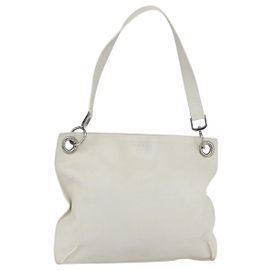 Borsa a Spalla LOEWE in Pelle Bianca Argento Autentica bs31203