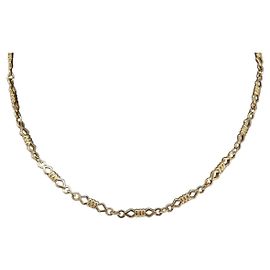Collar de cadena Christian Dior en metal dorado Auth am9775