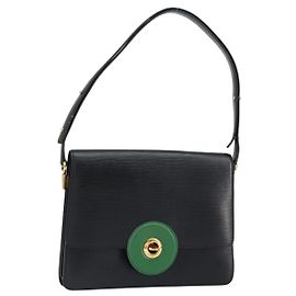 LOUIS VUITTON Borsa a Spalla Epi Free Run Verde Nero M52414 LV Auth bs30895
