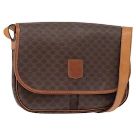 Borsa a Spalla in Tela Macadam CELINE in Pelle PVC Marrone Oro Auth bs31207 - Céline