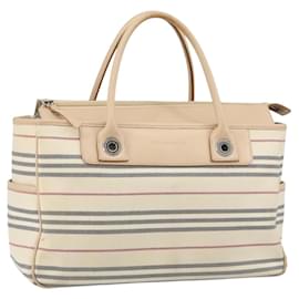 Burberry Borsa tote in tela avorio argento autentica hk3108