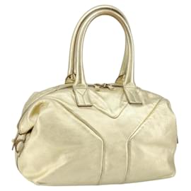 Borsa Boston Mini Easy in pelle dorata Auth BA6609 di SAINT LAURENT