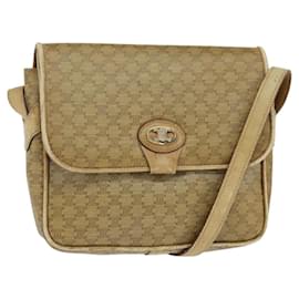 Céline Borsa a Spalla in Tela Macadam CELINE Beige Oro Auth 150067