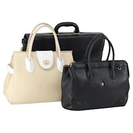 BALLY Handtasche Leder 3Set Schwarz Elfenbein Auth bs30280 - Bally