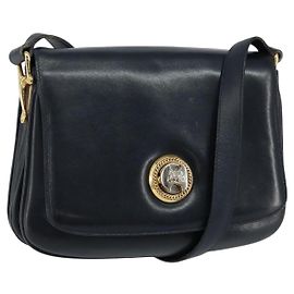 Borsa a Spalla CÉLINE Horse Carriage in Pelle Blu Navy Auth 146494