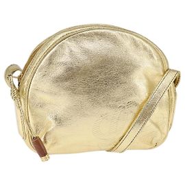 Borsa a Spalla Anagram LOEWE in Pelle Dorata Auth bs30180