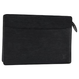 LOUIS VUITTON Epi Pochette Uomo Borsa Clutch Nera M52522 LV Auth ep11385
