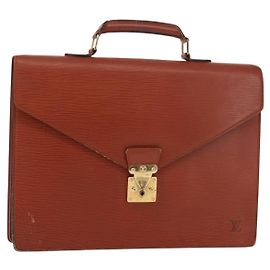 LOUIS VUITTON Epi Serviette Ambassador Business Bag Brown M54413 LV Auth 148062