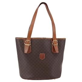 CELINE Macadam Canvas Tote Bag aus PVC-Leder Braun Auth BA6719 - Céline