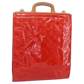 LOUIS VUITTON Borsa Tote Stanton Monogram Vernis Rossa M91078 LV Auth 153523