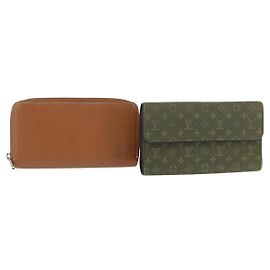 LOUIS VUITTON Portafoglio Mini Epi Monogram 2 Set Marrone Khaki LV Auth bs31053