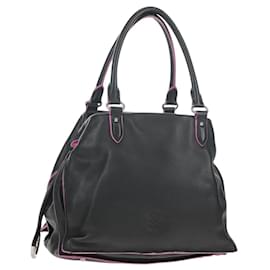 LOEWE Borsa a Mano Flamenco Pelle Nera Argento Auth mr1535