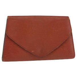 LOUIS VUITTON Clutch Art Déco Epi Marrone M52633 LV Auth 156274