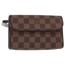 LOUIS VUITTON Bolsa de Cintura Pochette Florentine Damier Ebene N51856 Auth LV 151202V