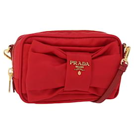 Borsa a Spalla PRADA Nylon Rossa Oro Auth 152289SAV
