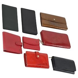 Portafoglio LOUIS VUITTON Epi Vernis Taiga 7 Set Rosso Nero Marrone LV Auth 144728