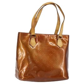 LOUIS VUITTON Borsa a Mano Houston Monogram Vernis Bronzo M91122 LV Auth gh1057