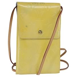 Portafoglio Walker Monogram Vernis LOUIS VUITTON Giallo Lime M91074 LV Auth hk3224