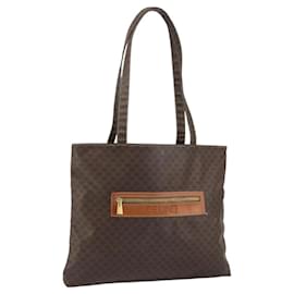Céline Borsa tote in tela Macadam CELINE in pelle PVC marrone oro Auth ep12237