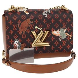 LOUIS VUITTON Bolsa de Ombro Catgram Twist MM M44408 LV Auth BA8995SAM