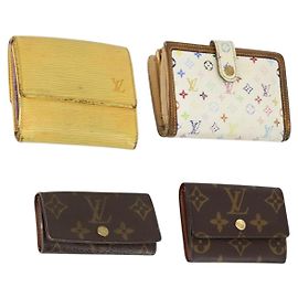 PORTAFOGLI LOUIS VUITTON Epi Monogram Multicolore 4 Pezzi Bianco Giallo Auth BA8266