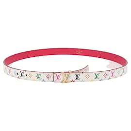 LOUIS VUITTON Cintura Initials Multicolore Bianca M9630 LV Auth 156685SAM