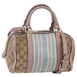 GUCCI GG Canvas Sherry Line Handtasche 2way Beige Gold 269876 Auth 152562