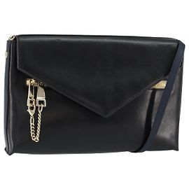 Chloé Borsa a Spalla Chloe in Pelle Nera e Oro Auth BA7568