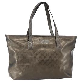 Gucci Borsa tote GG Implementation in PVC argento rosa grigio 211137 Auth 151918
