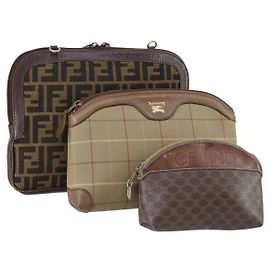 Autre Marque Macadam Canvas Tasche 3er Set Authentisch Burberrys Fendi Celine 148482