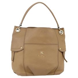 Borsa a Spalla in Pelle Beige e Oro BURBERRY Blue Label Auth ti3445