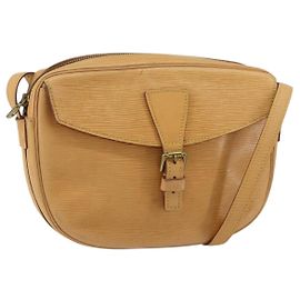 LOUIS VUITTON Epi Jeune Fille MM Schultertasche Beige M52156 LV Auth BA8158