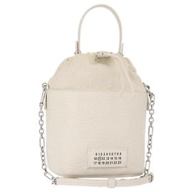 Autre Marque Borsa a secchiello 5AC con catena in pelle Maison Margiela 2 in 1 Bianca Auth 154759